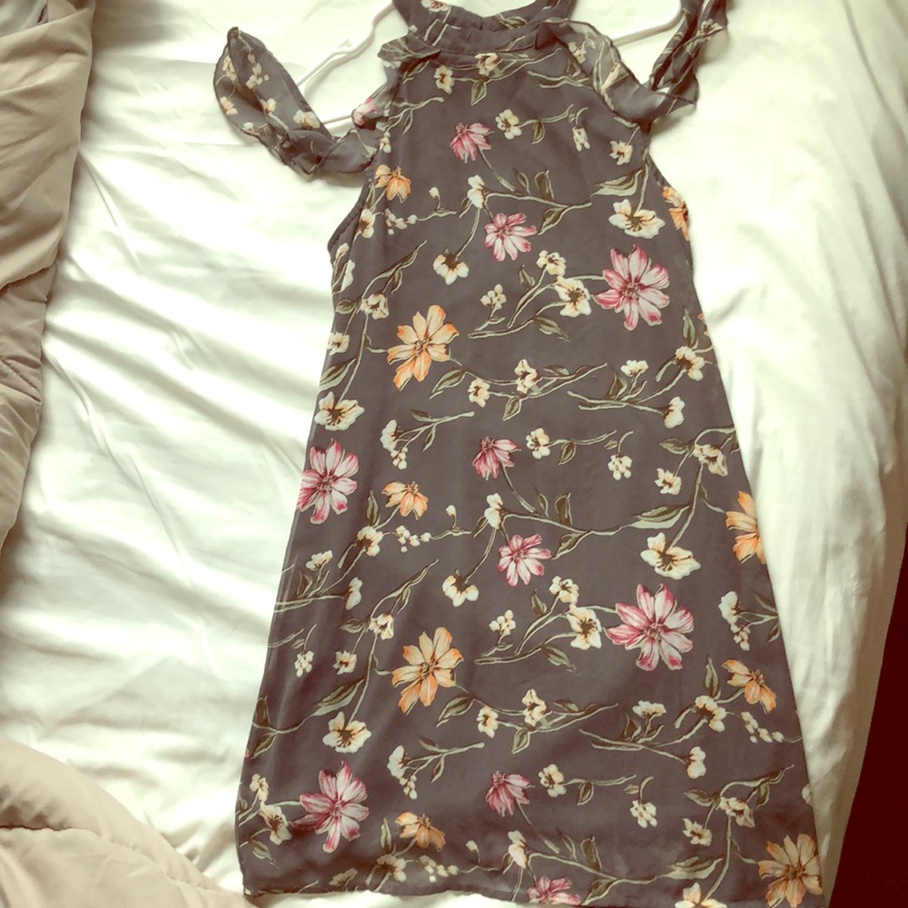 Target brand XS small grey floral print dress